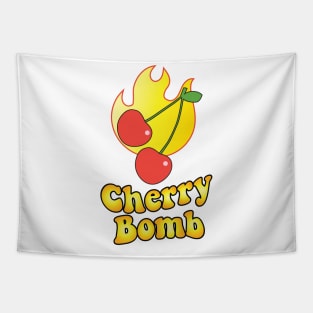 Yellow and Cherry Bomb Flaming Design Tapestry