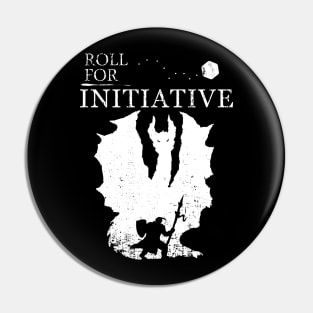 Roll For Initiative - Wht Pin