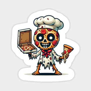 Slice of Fright: Pizza Zombie Chef Magnet