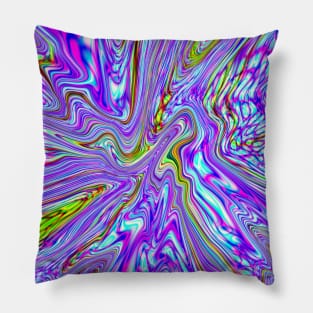 Multicolored Fluid Paint Pour Psychedelic Pattern Pillow