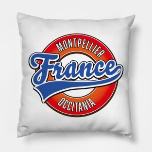 Montpellier Occitania France retro logo Pillow