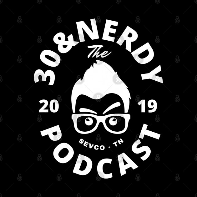 30&Nerdy Podcast Face Logo (White) by Studio 66 Shop