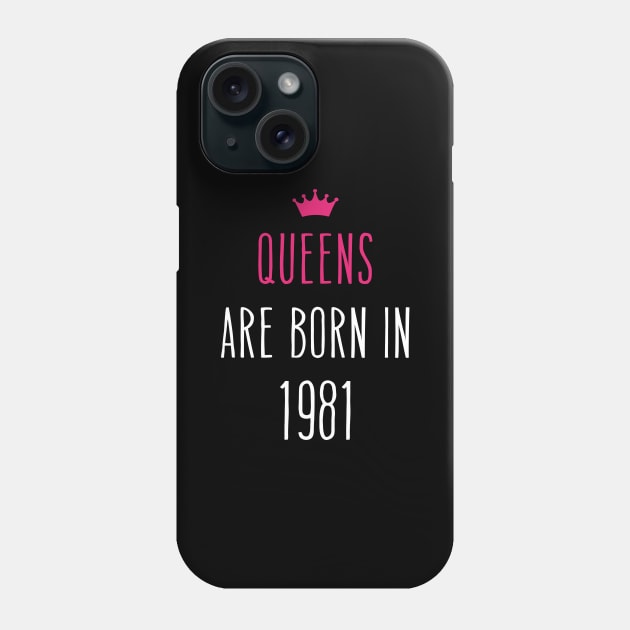 Queens are born in October 1981 Cool birthday and Halloween Gift Phone Case by SweetMay