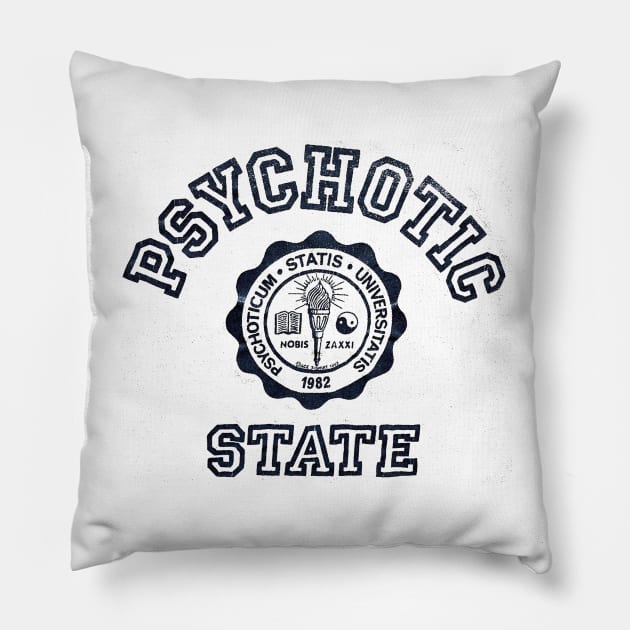 VINTAGE PSYCHOTIC // STATE 1982 Pillow by Dariushu