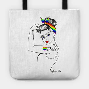 Pride LGBTQ Girl Power Pin Up by Anne Cha Love wins Tote