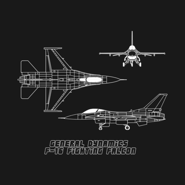 General Dynamics F-16 Fighting Falcon (white) by Big Term Designs