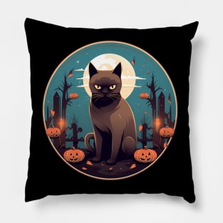 Burmese Cat Halloween, Cat Lover Pillow