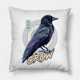 Crow - White Pillow