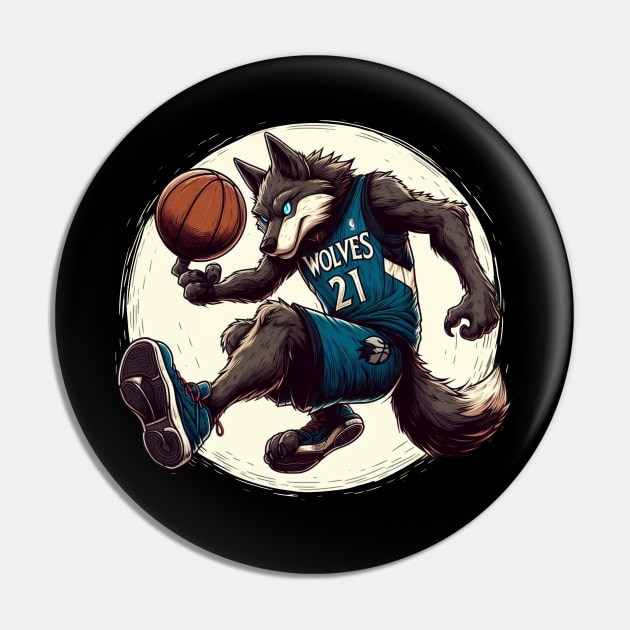 Minnesota Timberwolves 21 Wolf Number Pin by DarkWave