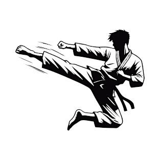 Jump kick roundhouse kick, Dollyo Chagi design T-Shirt