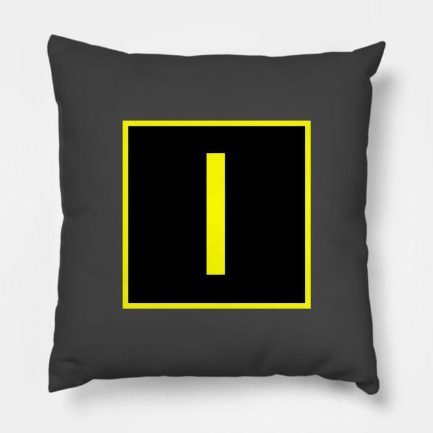 I - India - FAA taxiway sign, phonetic alphabet Pillow by Vidision Avgeek