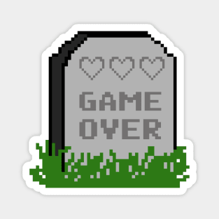 Game Over Tombstone 8bit Magnet