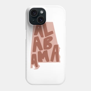 Alabama Doodle Letters Map Outline- crimson/red Phone Case