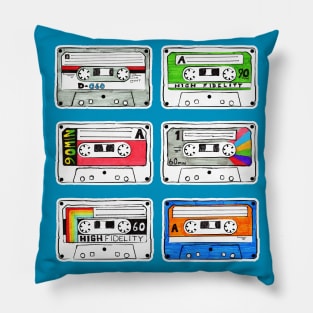 Hand Drawn Cassettes Pillow