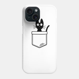 Cute Black Cat In Pocket Phone Case