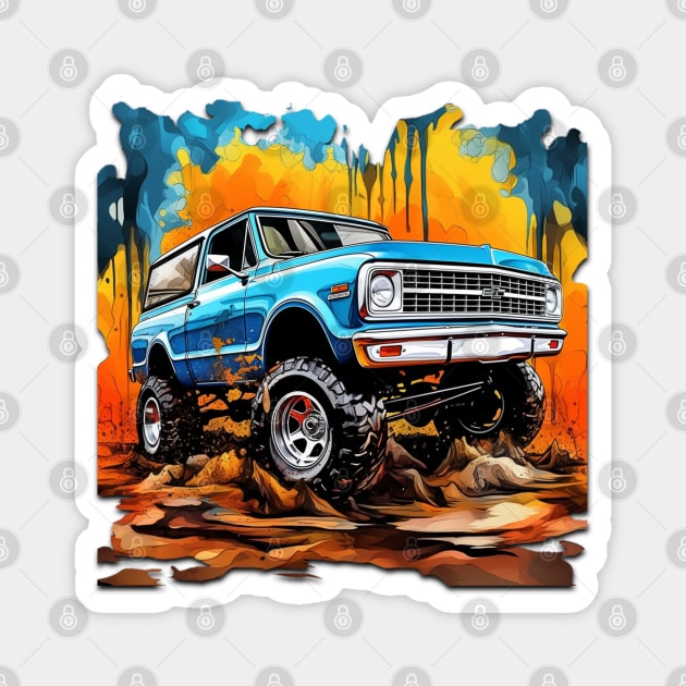 Off-Road Adventure: Chevy K5 Blazer Pop Art Magnet by Spearhead Ink