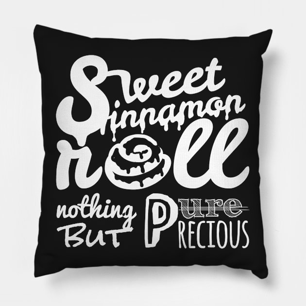 Sweet Sinnamon Roll white variant Pillow by quenguyen