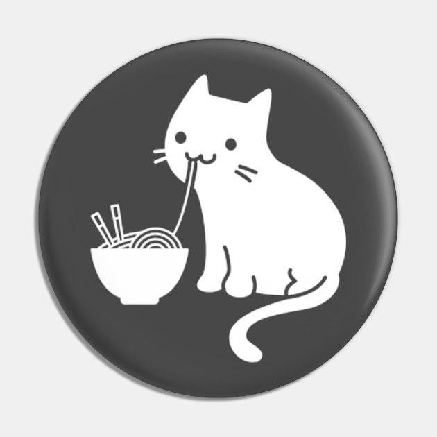 Eating Noodles Cat Pin Teepublic