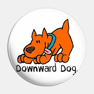 Downward Dog Yoga Funny Cartoon Pin