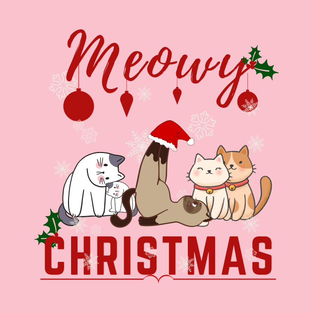 Meowy Christmas the funny merry Christmas concept for cat lover by Yenz4289