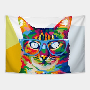 cat wearing glasses Tapestry