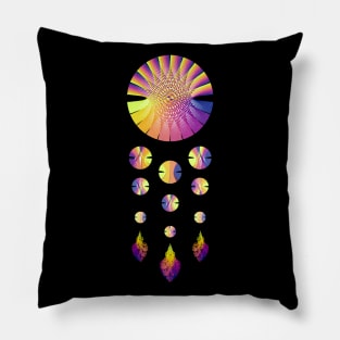 Dream Catcher | Sunset Blue Red Yellow (Black) Pillow