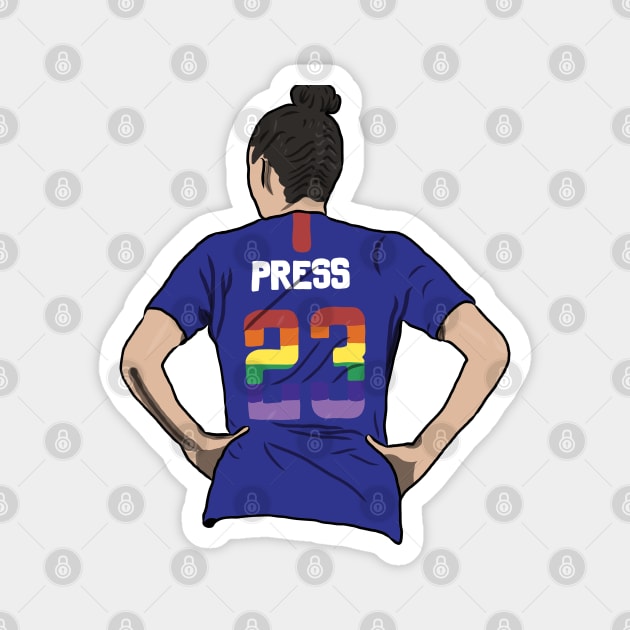 Christen Press 23 Rainbow pride jersey Magnet by Hevding