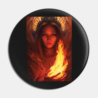 Beautiful Fire Mage | Fantasy Artwork | Pyromancer | Fire Sorceress Pin