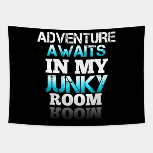 Adventure Awaits In My Junky Room Tapestry