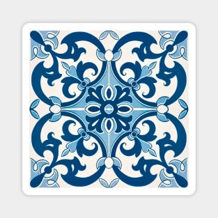 Azulejo Fleur De Lis Style Pattern Magnet