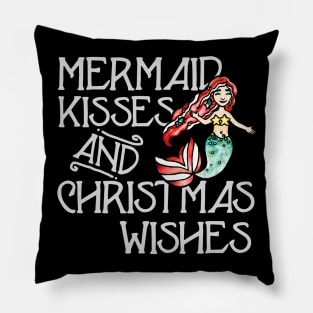 Mermaid Kisses and Christmas Wishes Pillow