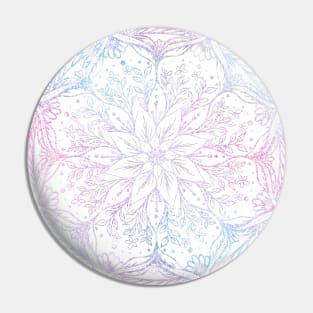 Magical Pink Blue Mandala Flower Pin