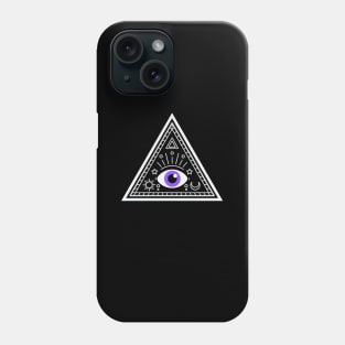 All Seeing eye - black out with purple Phone Case