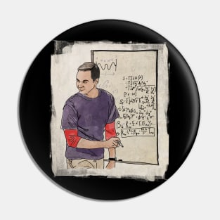 Sheldon Cooper Watercolor paint Pin