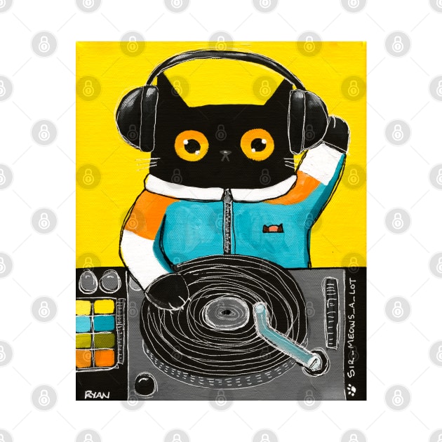 DJ Cat by KilkennyCat Art