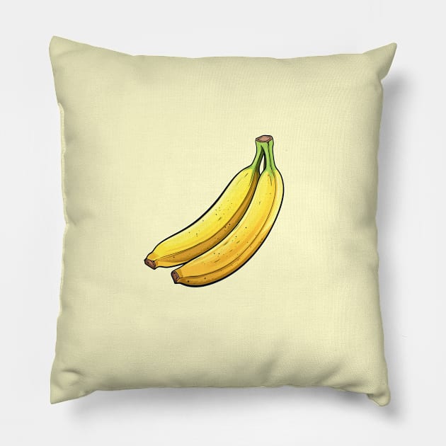 Bananas Art Pillow by Pastel Craft