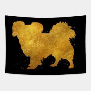 Papillon dog golden art Tapestry