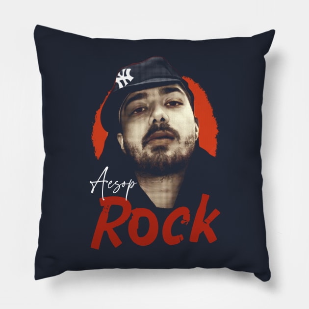 Aesop Rock retro pop art Pillow by BAJAJU