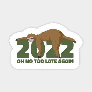 Sleeping Sloth NewYear Magnet