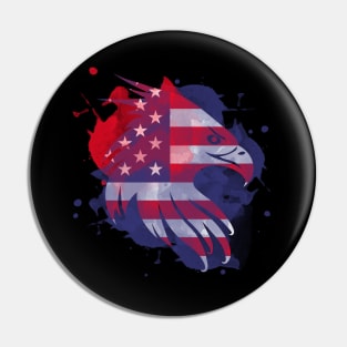 American Flag and Eagle Art Pin