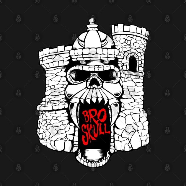 Broskull Logo V.2  White Castle with Red Letters by CastleBroskull