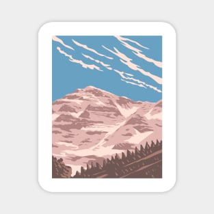 Athamanika or Tzoumerka Mountain Range Greece WPA Art Deco Poster Magnet