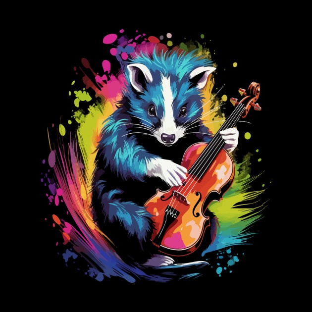 Skunk Playing Violin by JH Mart