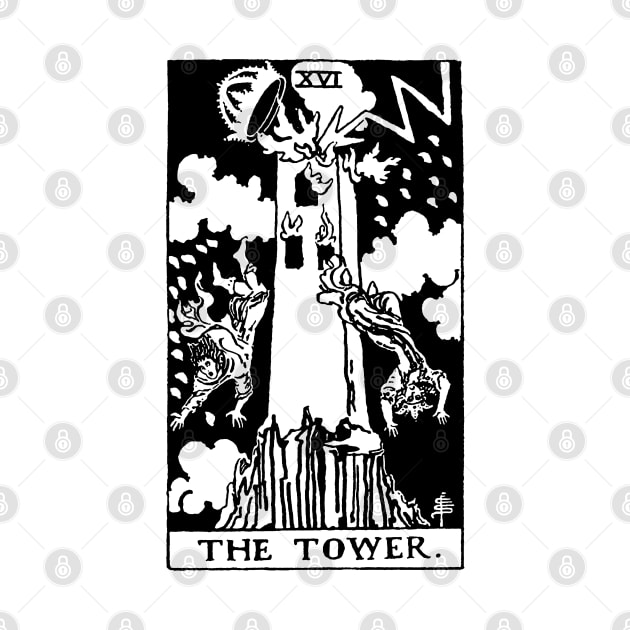 The Tower Tarot in black by winterwinter