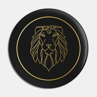 Leo Zodiac Art Gold Pin