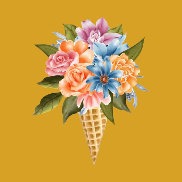 Flowers in an ice cream cone by Designs and Dreams