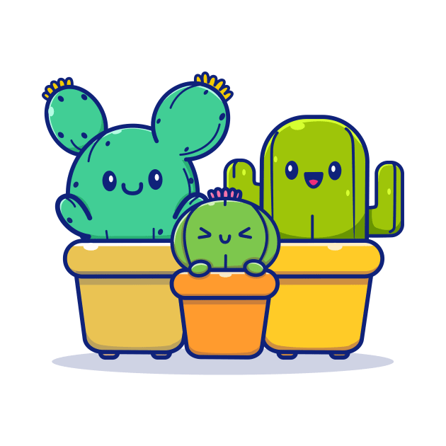 Happy Cactus Plant Family by Catalyst Labs