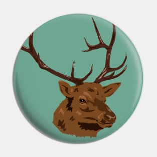 Stag Vector Portrait Pin