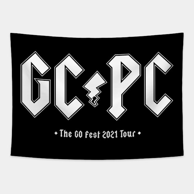 GoCast Podcast 2021 Fest  (White Version) - Motters Collection Tapestry by GoCast - a Pokemon GO Podcast