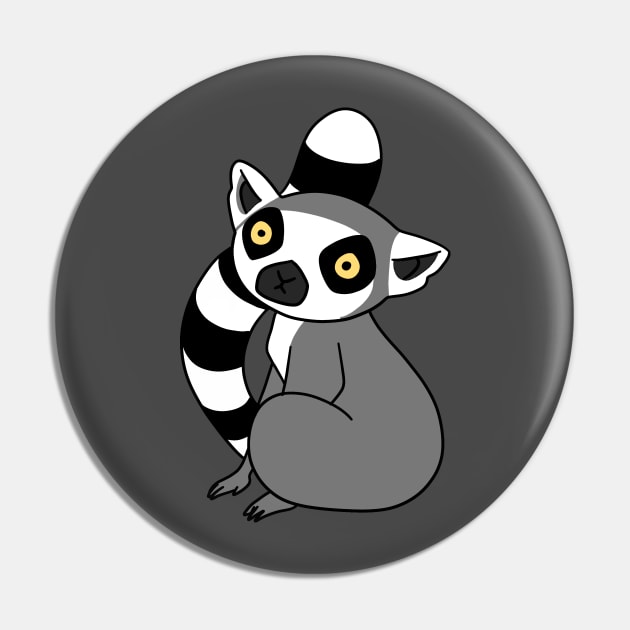 Ring Tailed Lemur Sitting Pin by saradaboru